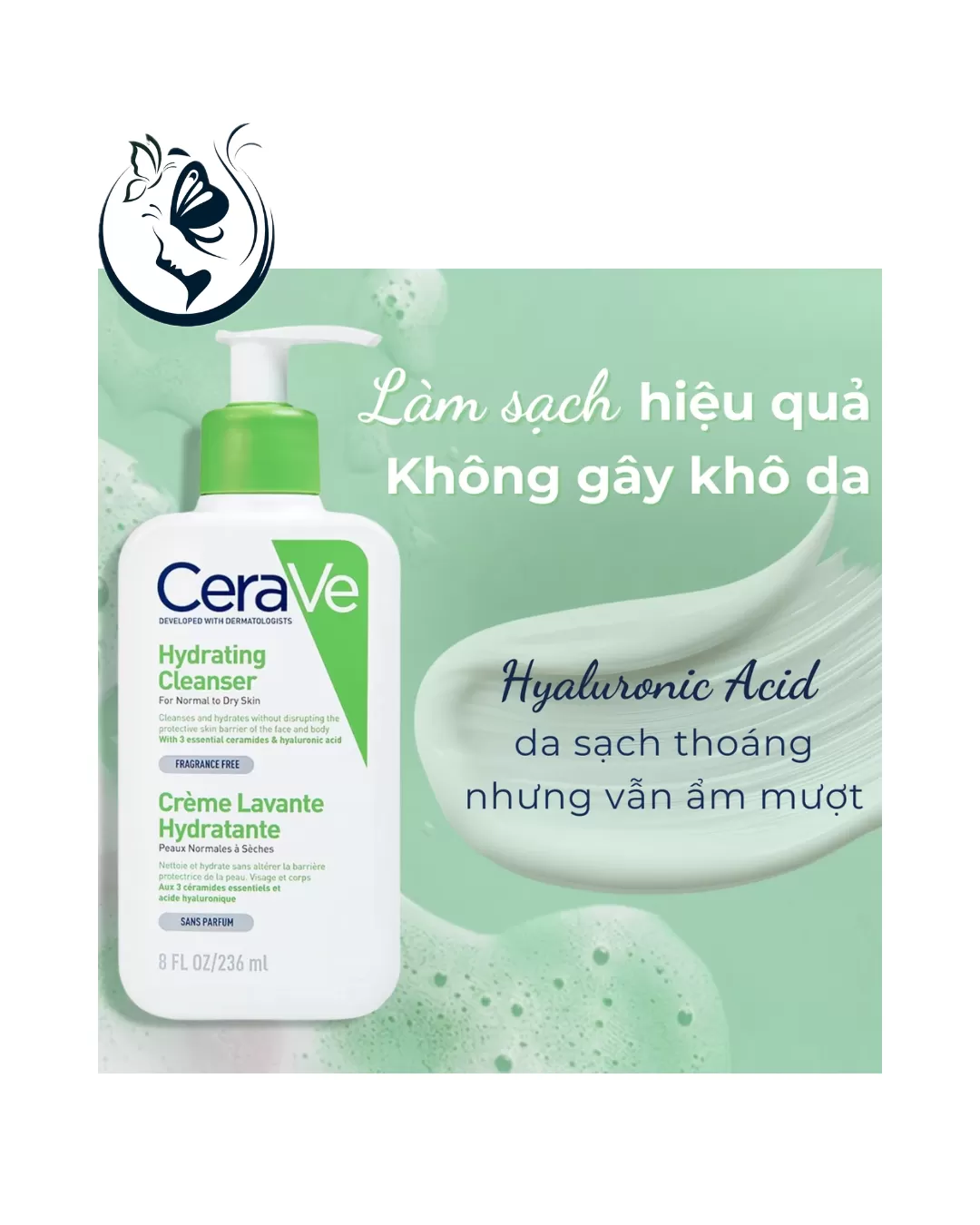 Sữa rửa mặt cho da thường và khô Cerave Hydrating Cleanser 236ml