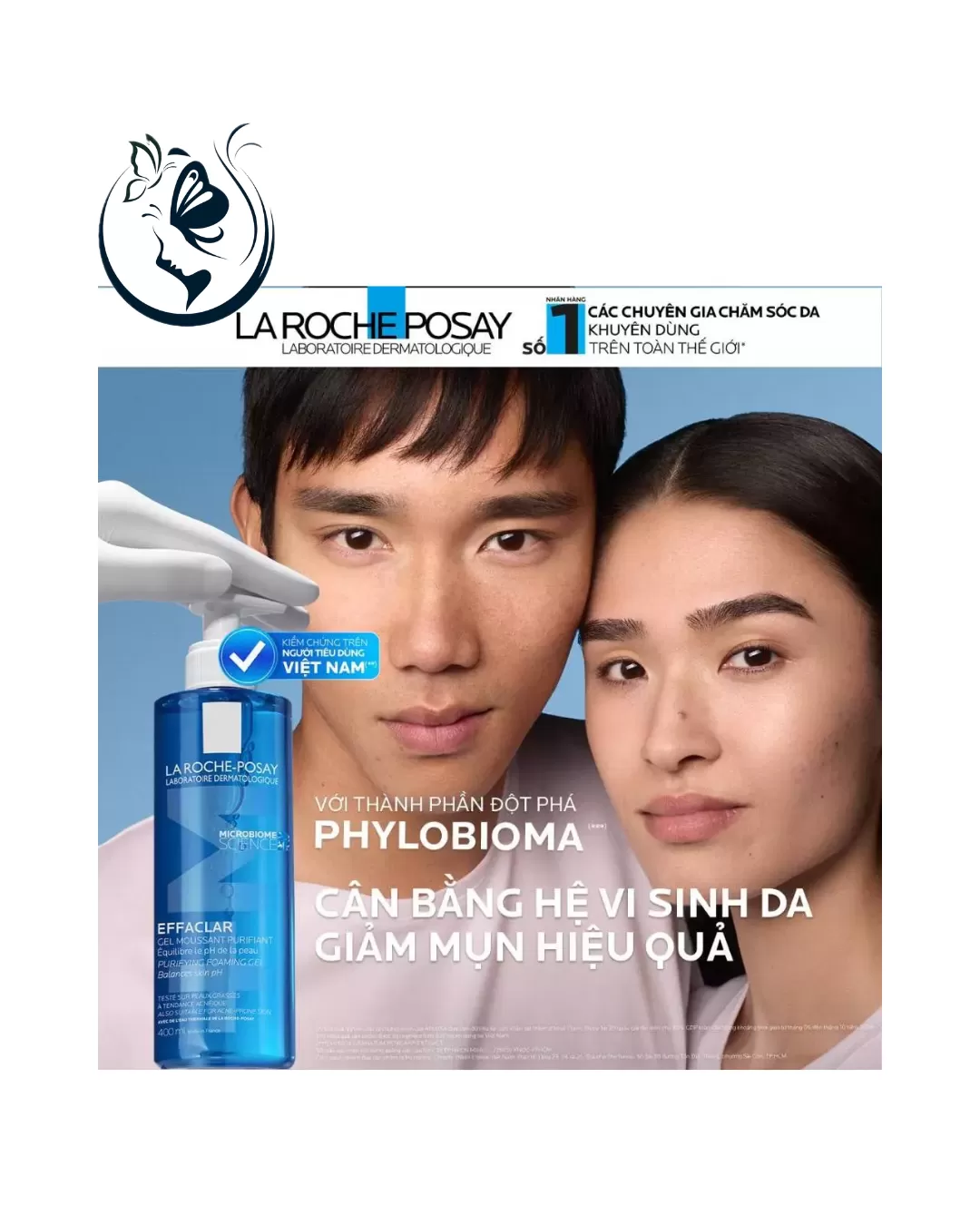 Gel rửa mặt Roche-Posay Effaclar Foaming Gel 400ml giảm mụn, làm sạch sâu cho da dầu nam & nữ