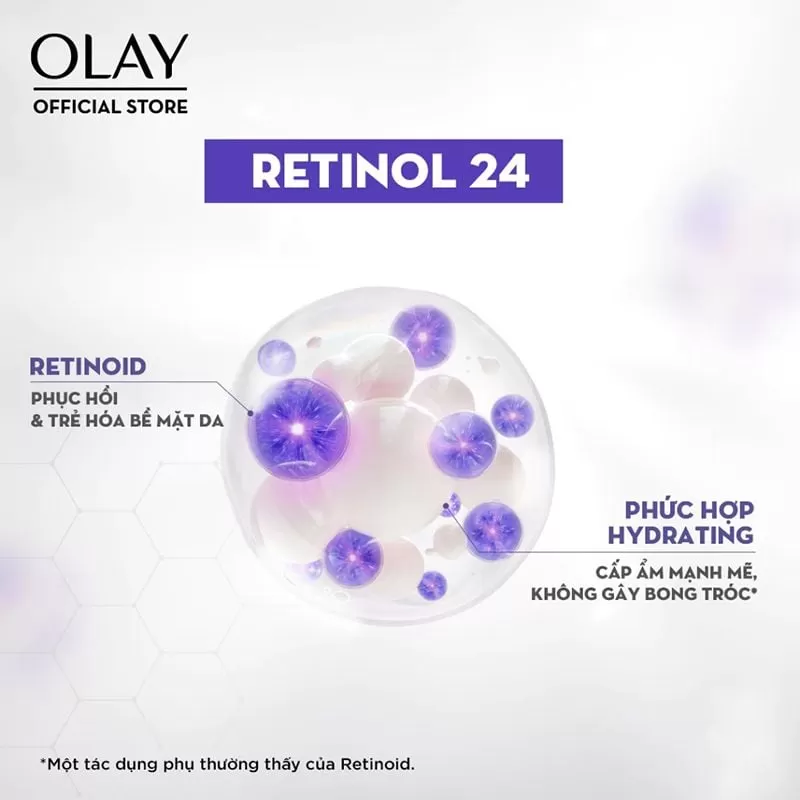 Kem Dưỡng Ẩm Olay Chiết Xuất Retinol24 Giúp Mờ Nếp Nhăn Ban Đêm Regenerist Retinol 24 Night Moisturiser 50g