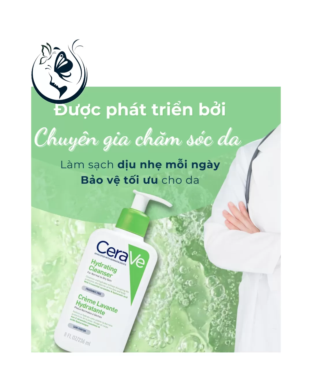 Sữa rửa mặt cho da thường và khô Cerave Hydrating Cleanser 236ml