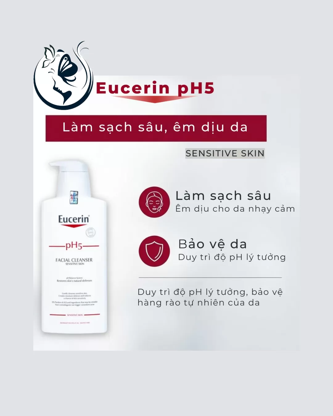 Sữa rửa mặt Eucerin pH5 Facial Cleanser Sensitive Skin 400ml