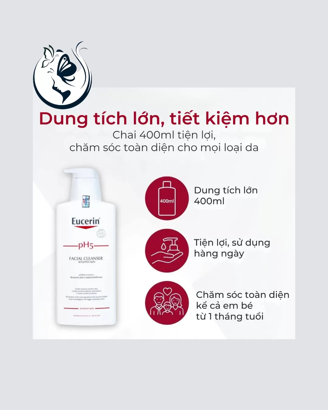 Sữa rửa mặt Eucerin pH5 Facial Cleanser Sensitive Skin 400ml