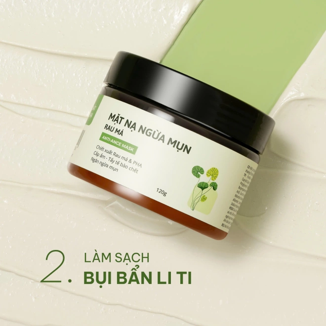 Mặt nạ ngừa mụn rau má Cỏ Mềm 120gr